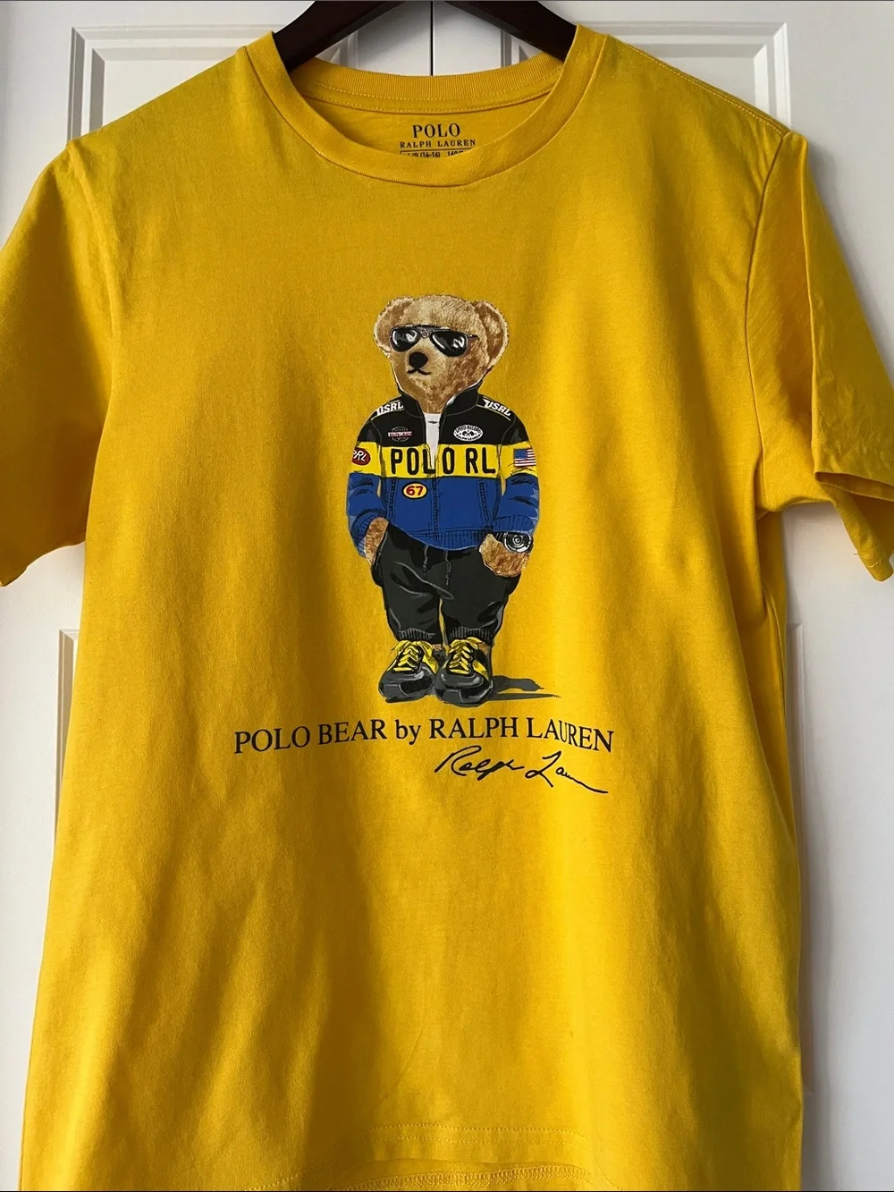 Ralph Lauren Kids Yellow Polo Bear Graphic Tee
